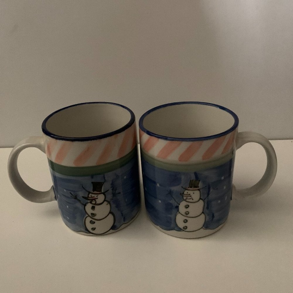 Unique Vintage Snowman Sakura Holiday Mugs